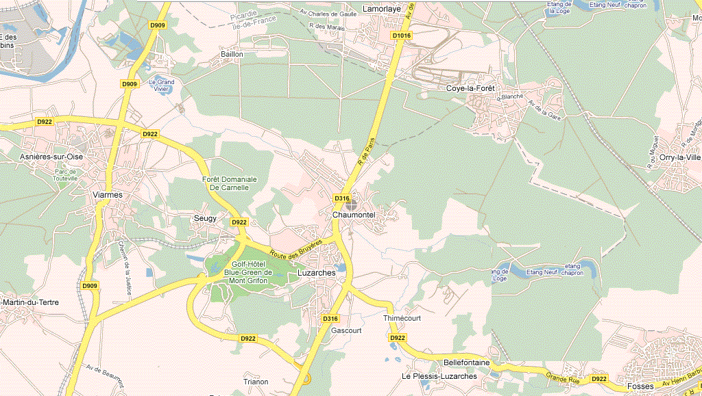 Plan actuel du Val d'Ysieux